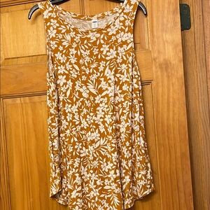 Old Navy Floral Tank Top - Mustard and White